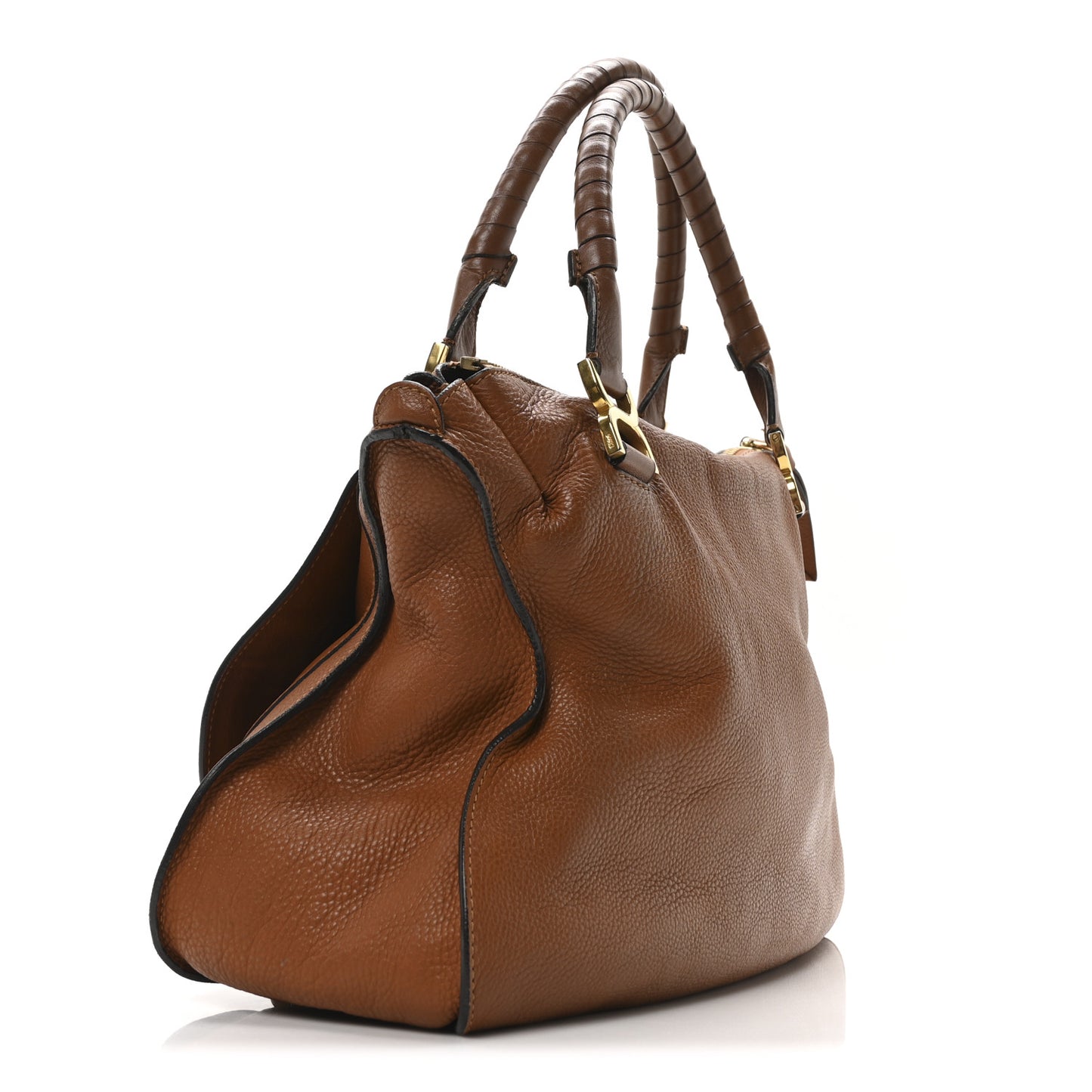 Calfskin Large Marcie Satchel Tan