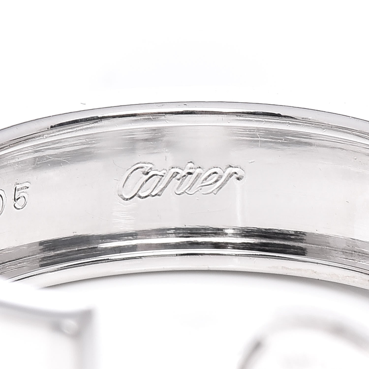 Cartier 18K White Gold 2 Diamond 5.5mm LOVE Hoop Earrings 6 of 7