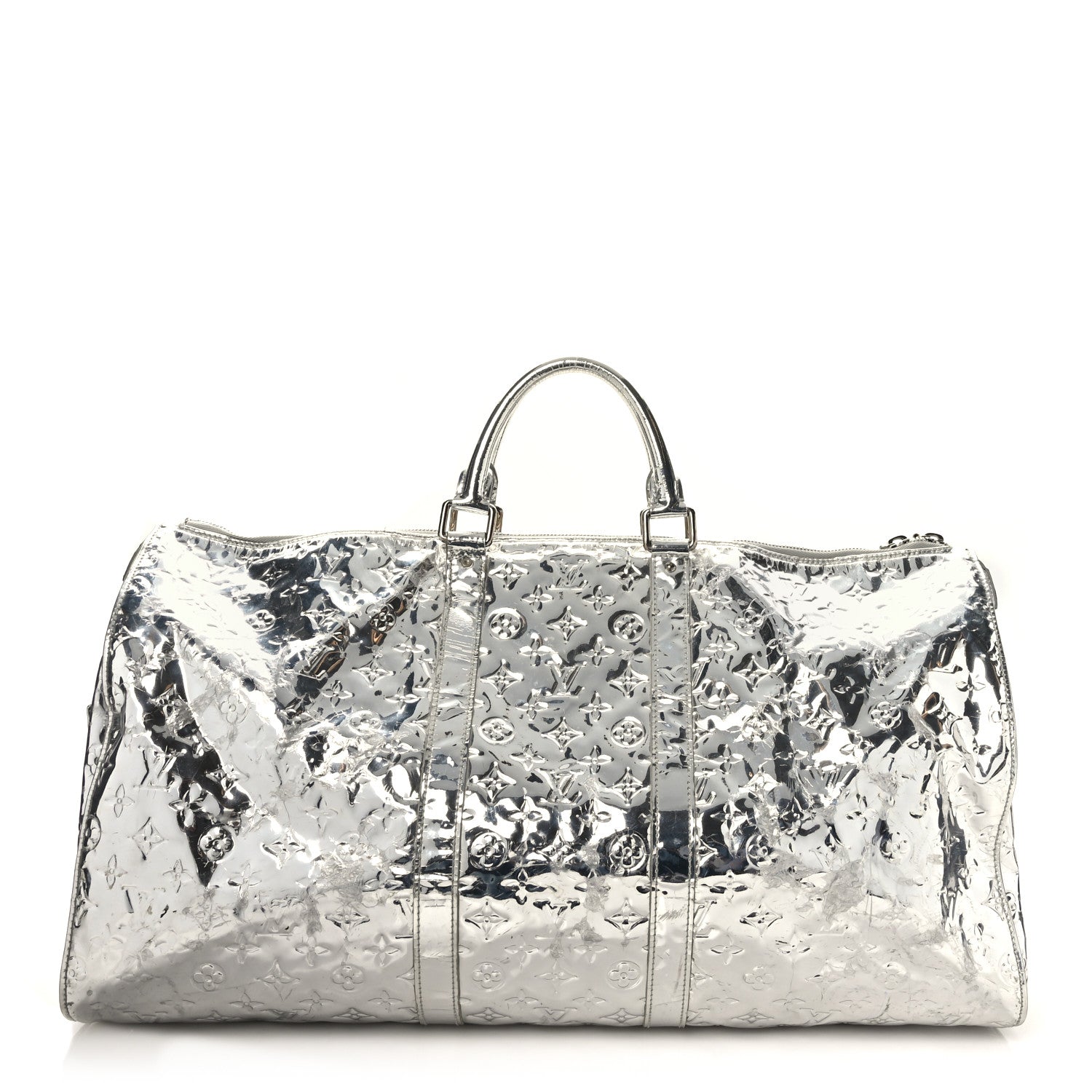 Louis Vuitton Monogram Miroir Keepall 55 Silver 1 of 15