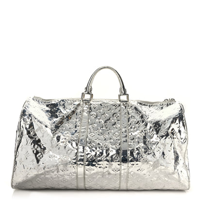 Louis Vuitton Monogram Miroir Keepall 55 Silver 1 of 15