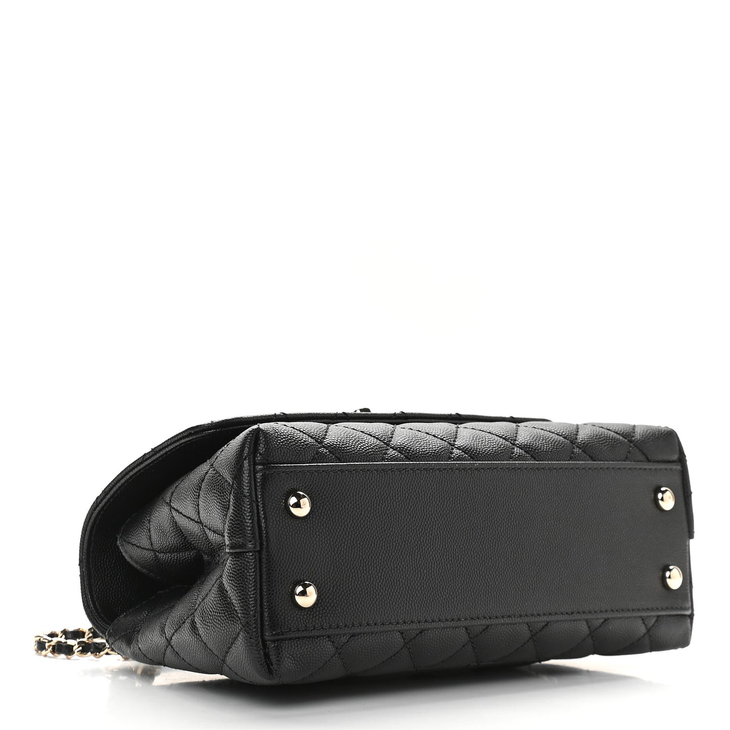 Caviar Quilted Mini Coco Handle Flap Black