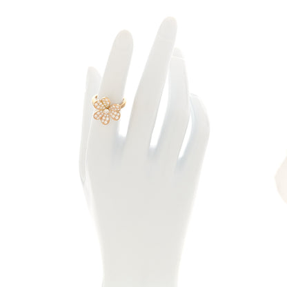 Van Cleef & Arpels 18K Yellow Gold Diamond Small Frivole Pave Ring 50 5.25 2 of 4