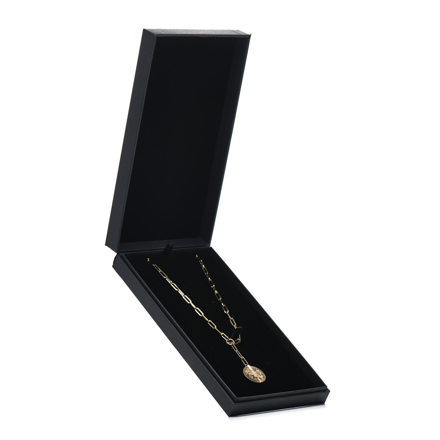 Foundrae 18K Yellow Gold Diamond Large Blossoms Medallion Classic Fob Chain Necklace 5 of 5