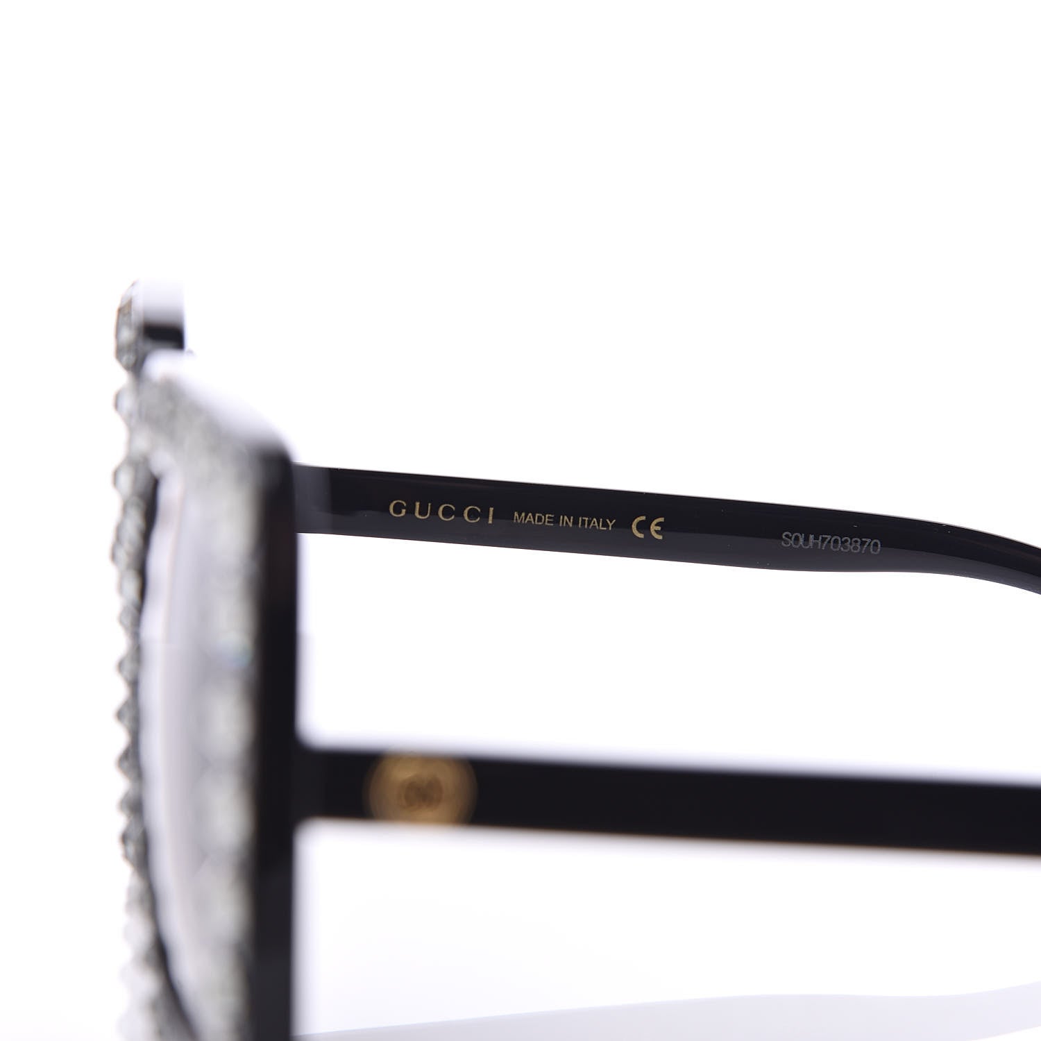 Gucci Acetate Crystal Oversize Sunglasses GG0148S Black 6 of 8