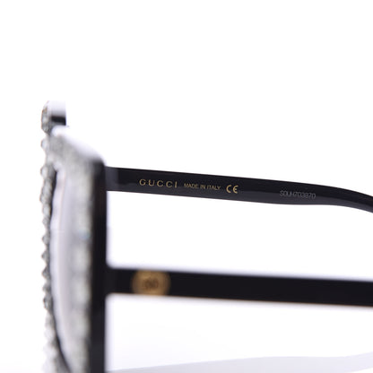 Gucci Acetate Crystal Oversize Sunglasses GG0148S Black 6 of 8