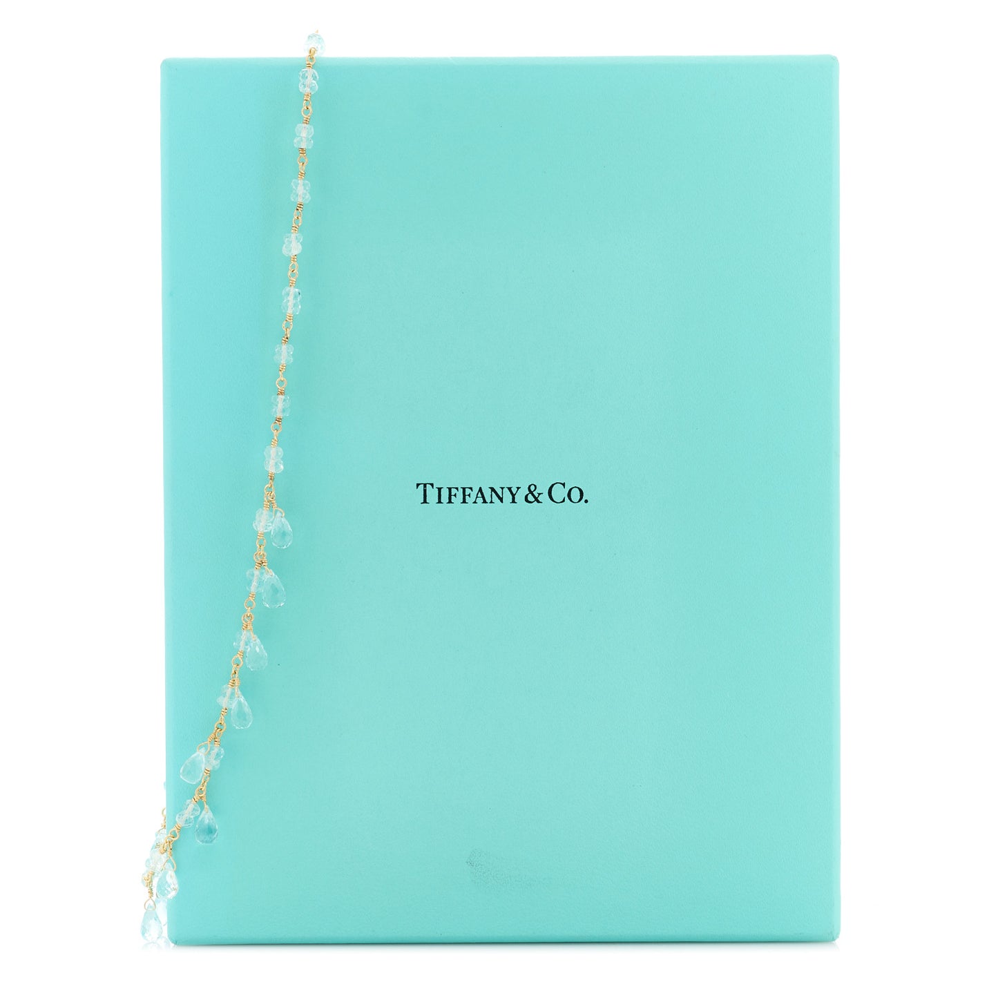 18K Yellow Gold Aquamarine Briolette Necklace