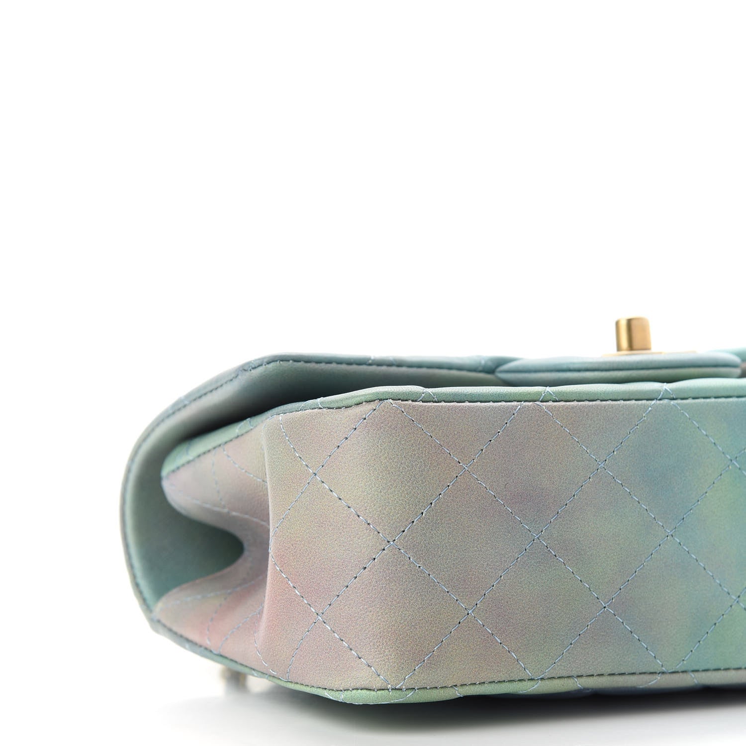 Chanel Lambskin Quilted Ombre Mini Top Handle Rectangular Flap Blue Green 5 of 9