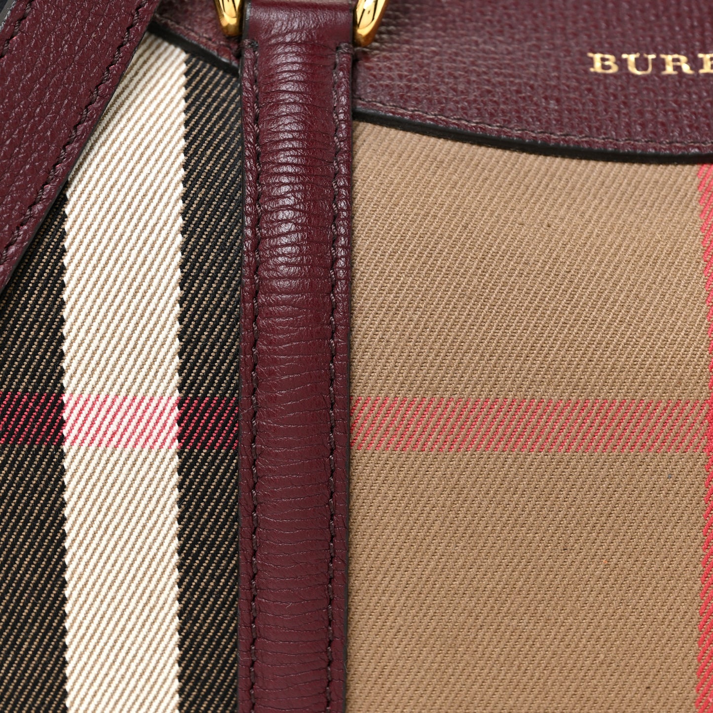 House Check Derby Calfskin Medium Alchester Bowling Bag Mahogany Red