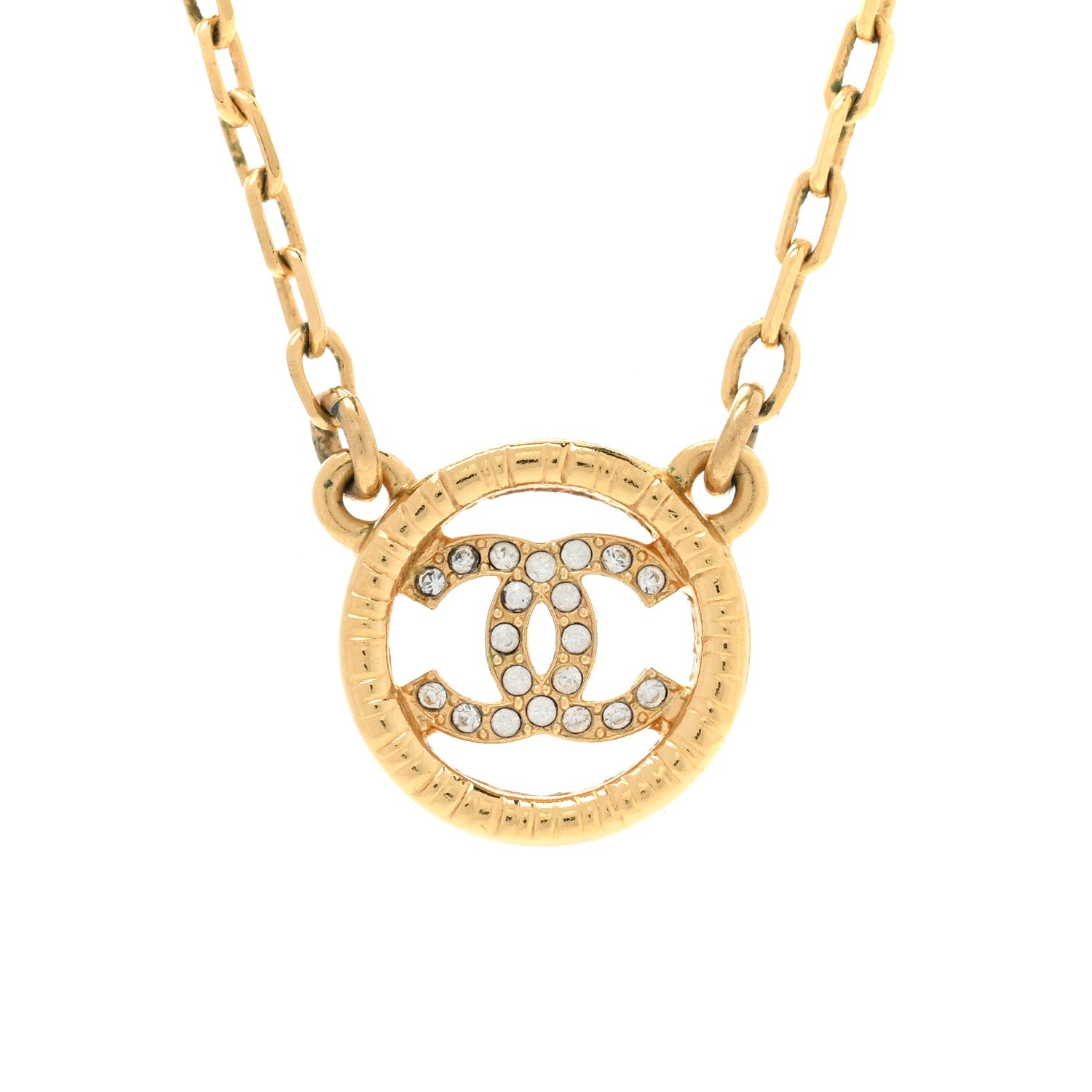 Chanel Pearl Crystal CC Pendant Necklace Gold 4 of 7