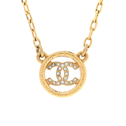 Chanel Pearl Crystal CC Pendant Necklace Gold 4 of 7