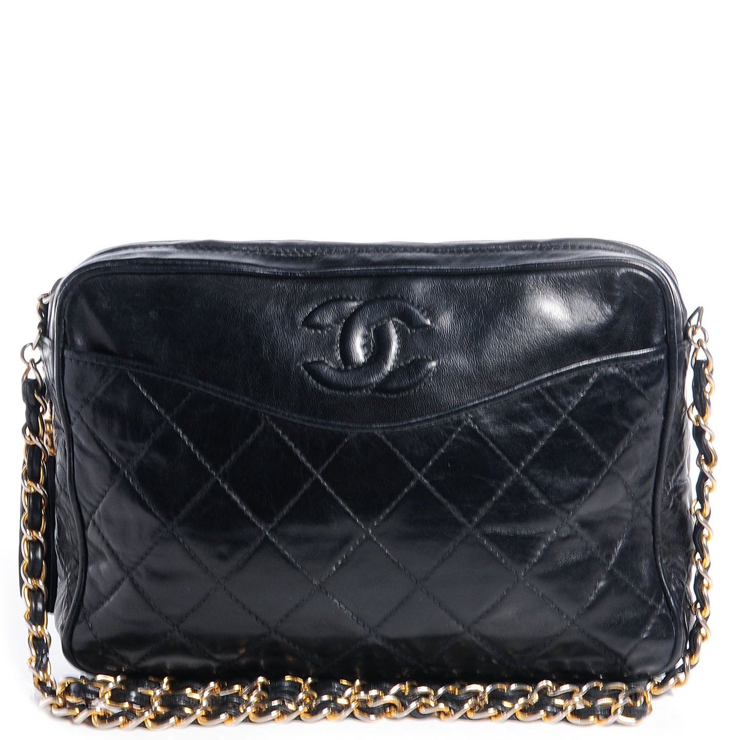 Lambskin Tassel Camera Case Black