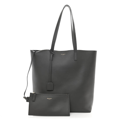 Saint Laurent Calfskin North-South Shopping Tote Storm 1 of 13