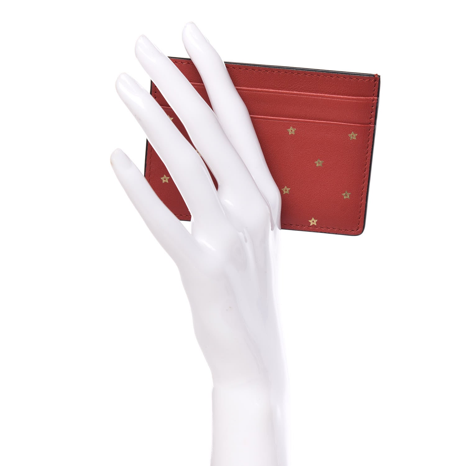 Christian Dior Calfskin Stars Voyageur Card Holder Rouge 2 of 8