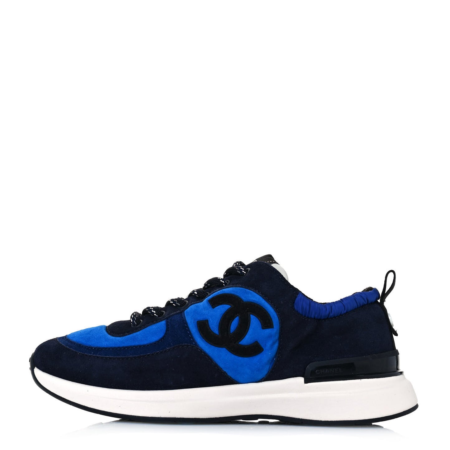 Suede Calfskin CC Sneakers 38 Blue Navy Dark Navy