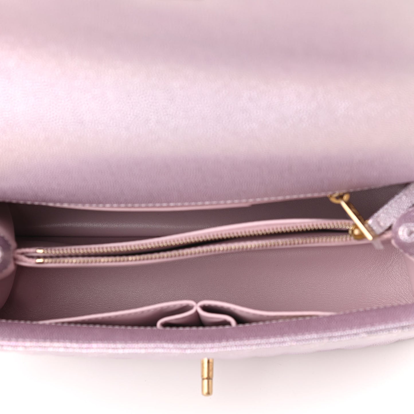 Metallic Caviar Quilted Small Coco Handle Flap Light Pink