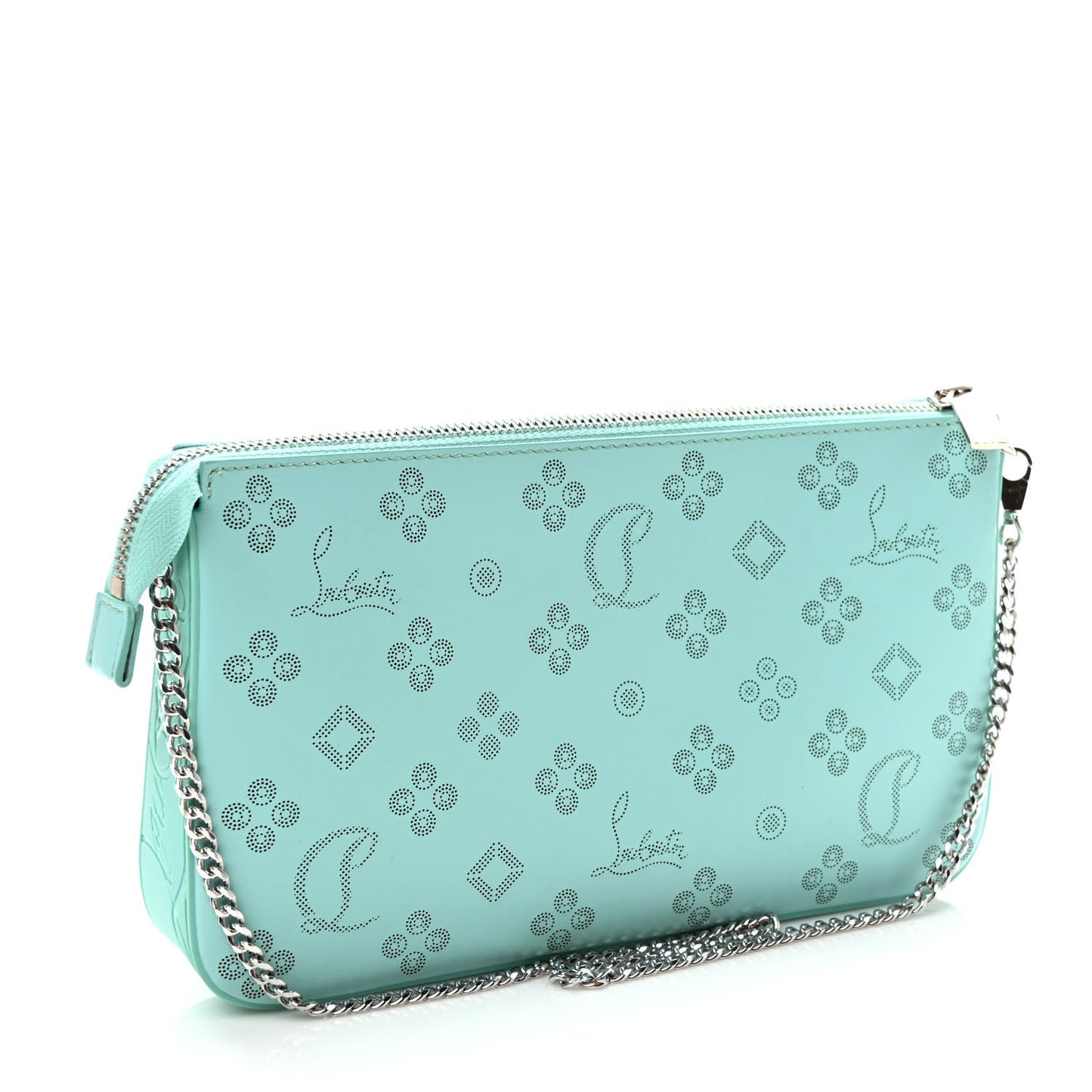 Calfskin Loubinthesky Perforated Shoulder Bag Bermuda