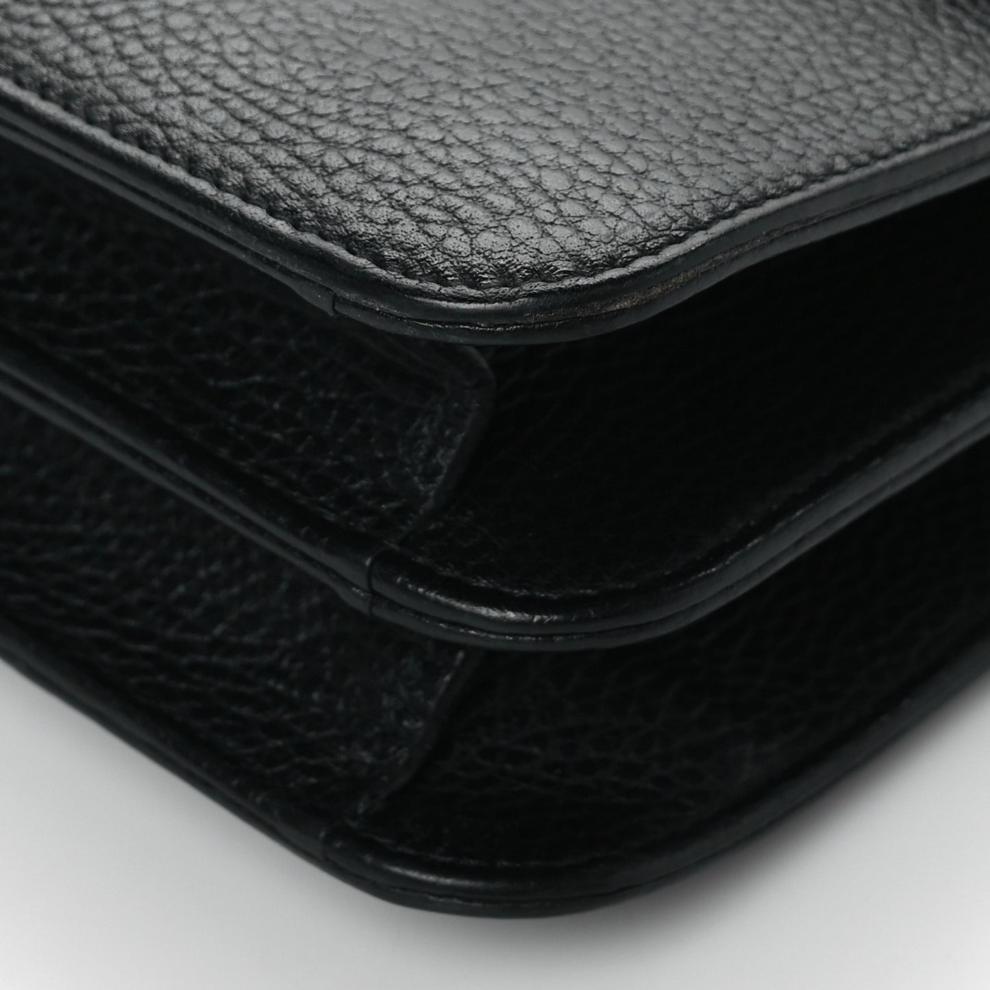 Dollar Calfskin Interlocking G Shoulder Bag Black