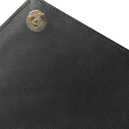Saint Laurent Grain De Poudre Textured Mixed Matelasse Triquilt Medium Monogram Satchel Black 11 of 13