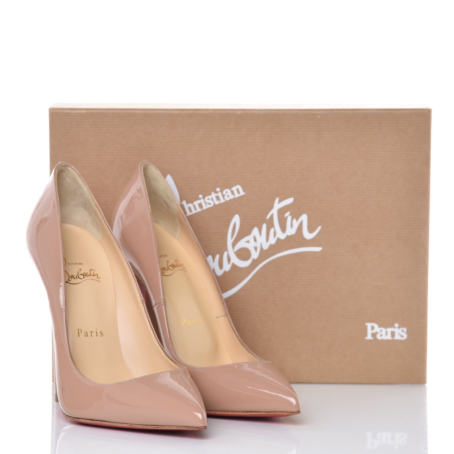Christian Louboutin Patent Pigalle 120 Pumps 38 Nude 8 of 8