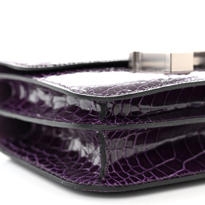 Hermes Shiny Alligator Tiger Eye Constance 18 Amethyst 9 of 11