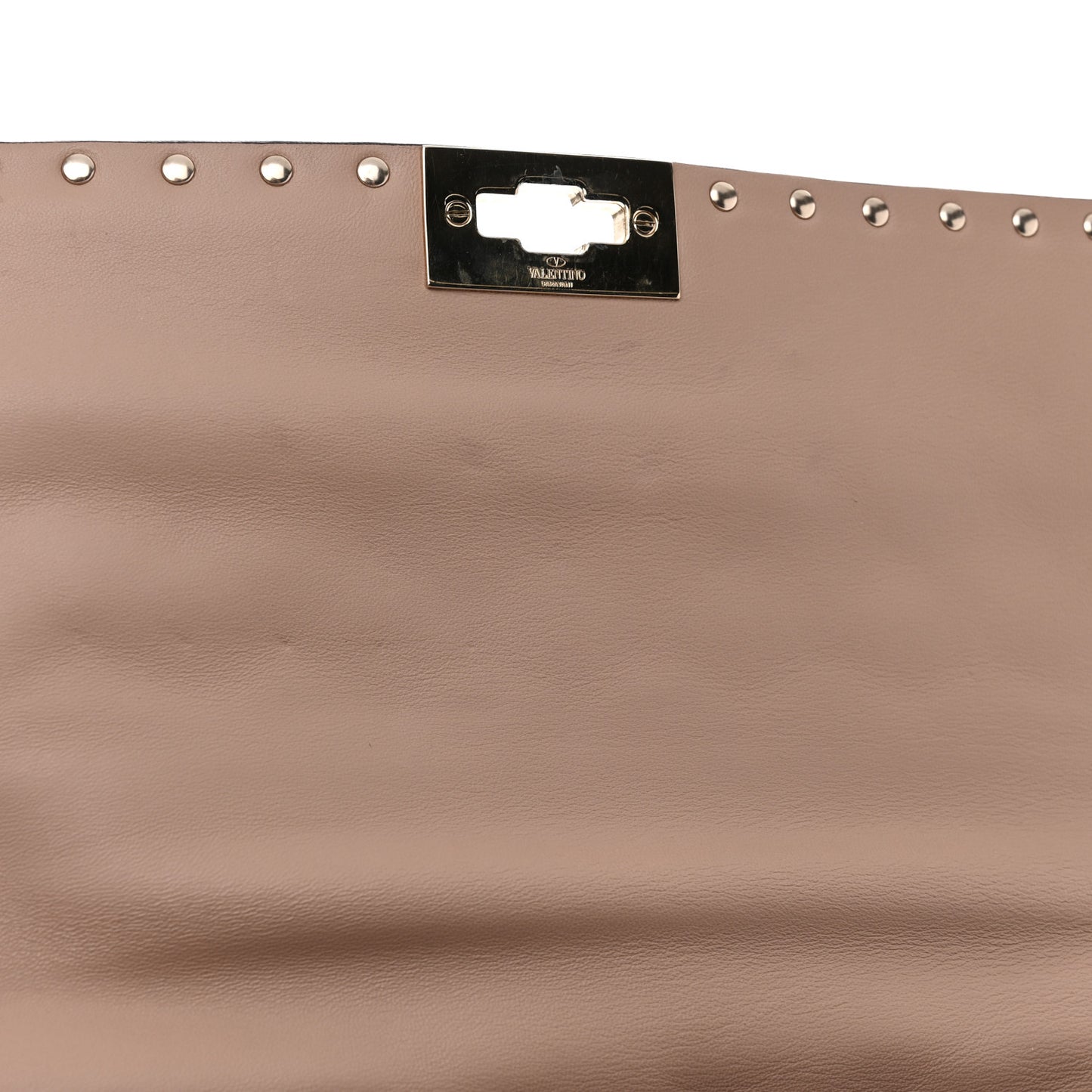 Nappa Large Rockstud Spike Shoulder Bag Poudre