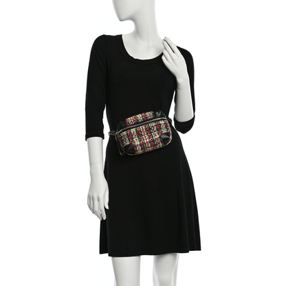 Chanel Tweed Calfskin Waist Bag Black Multicolor 2 of 9