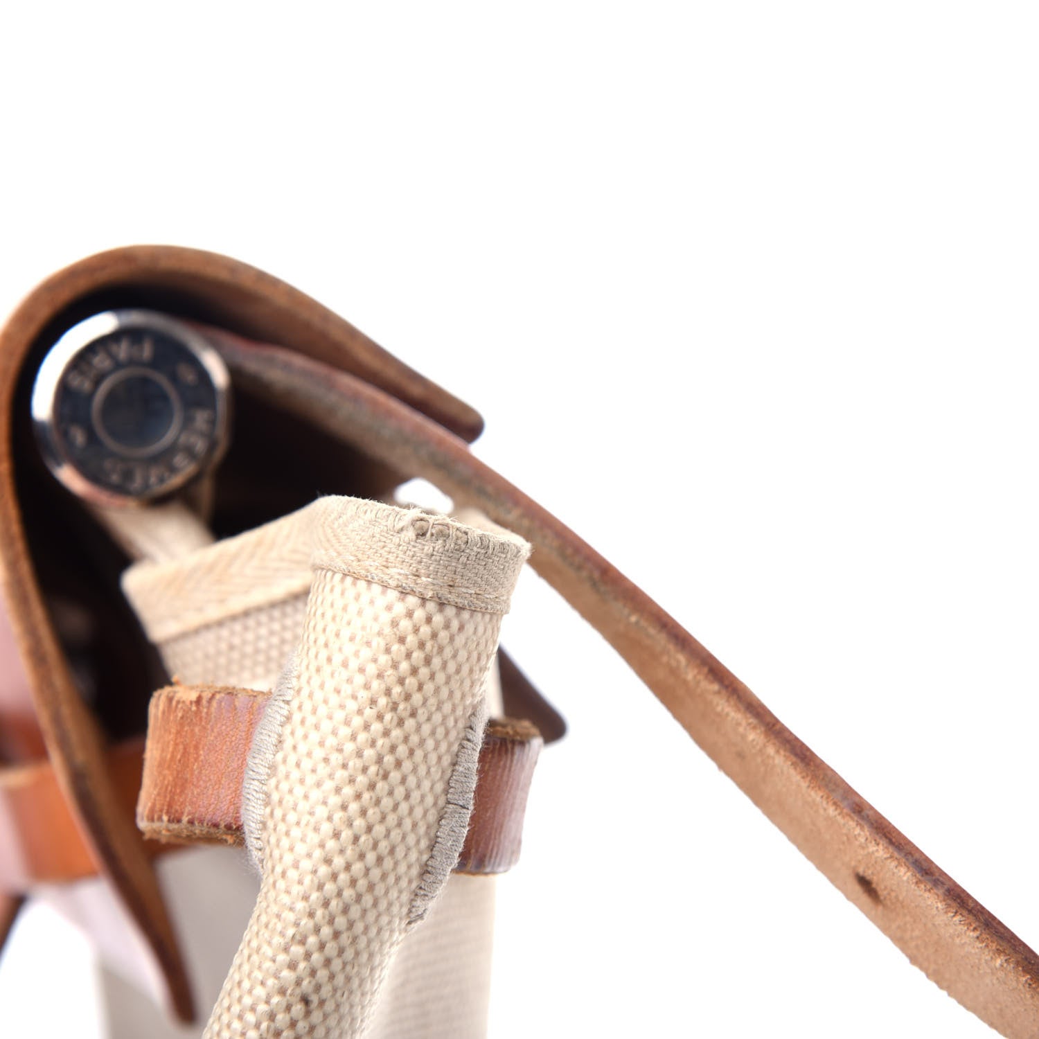 Hermes Toile Vache Calfskin Herbag 30 PM Backpack Natural 9 of 11