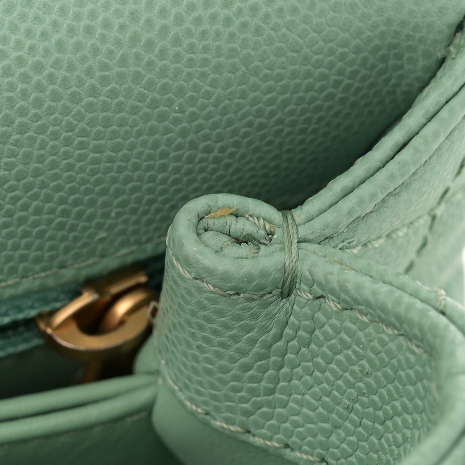 Chanel Caviar Quilted Extra Mini Coco Chain Handle Flap Light Green 11 of 12