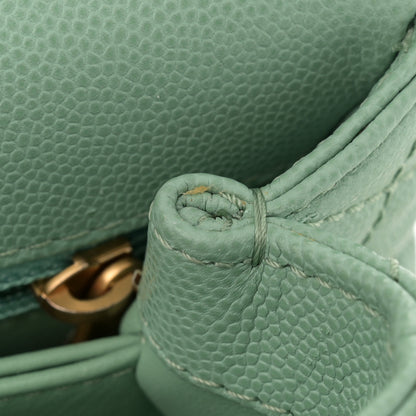 Chanel Caviar Quilted Extra Mini Coco Chain Handle Flap Light Green 11 of 12