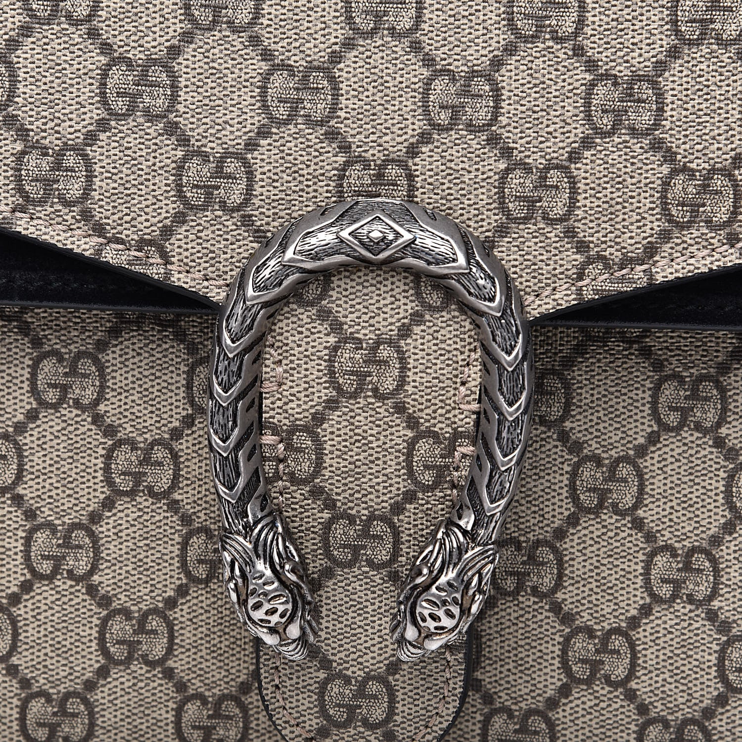 Gucci GG Supreme Monogram Medium Dionysus Shoulder Bag Black 10 of 13