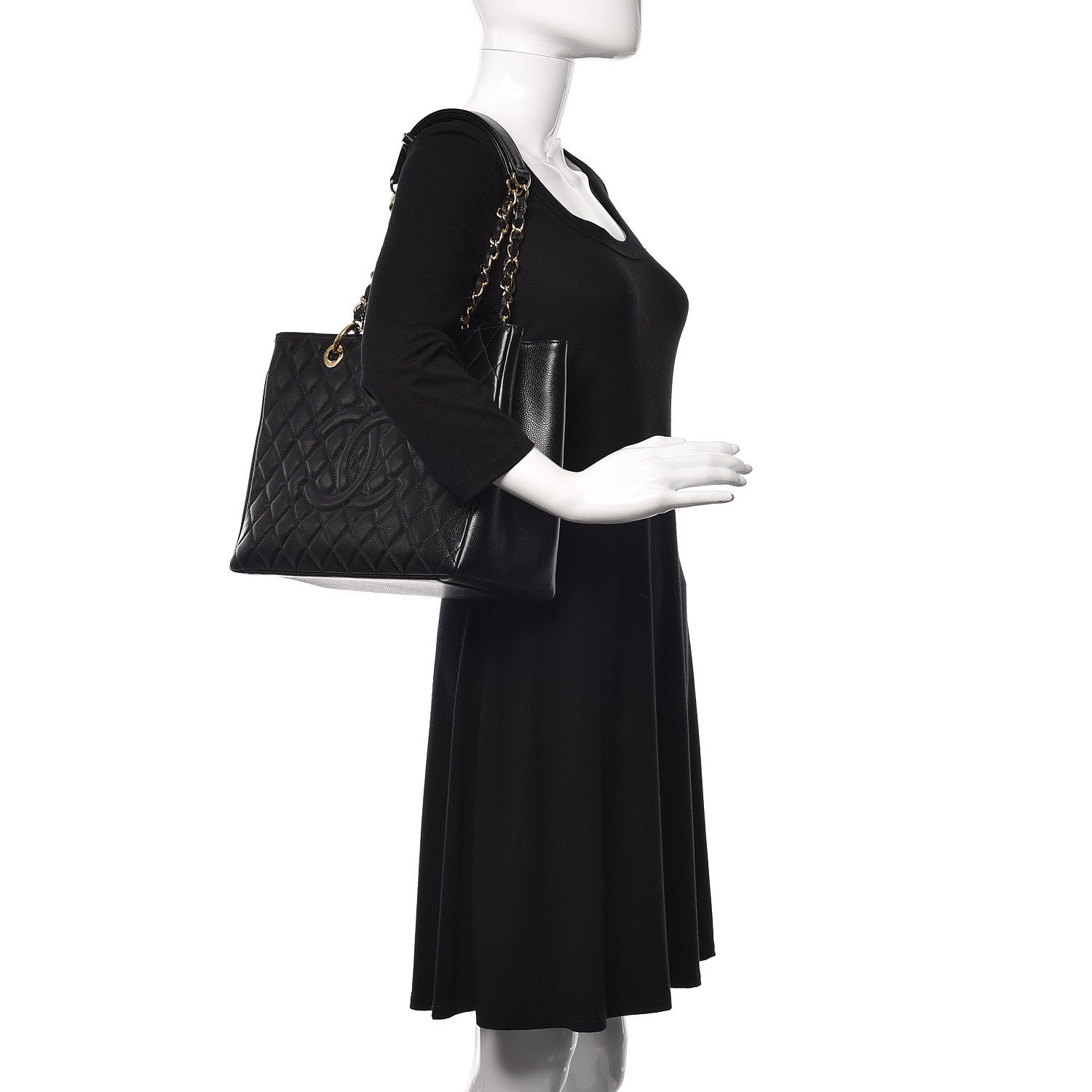 Chanel Caviar Quilted Grand Shopping Tote GST Black 2 of 9