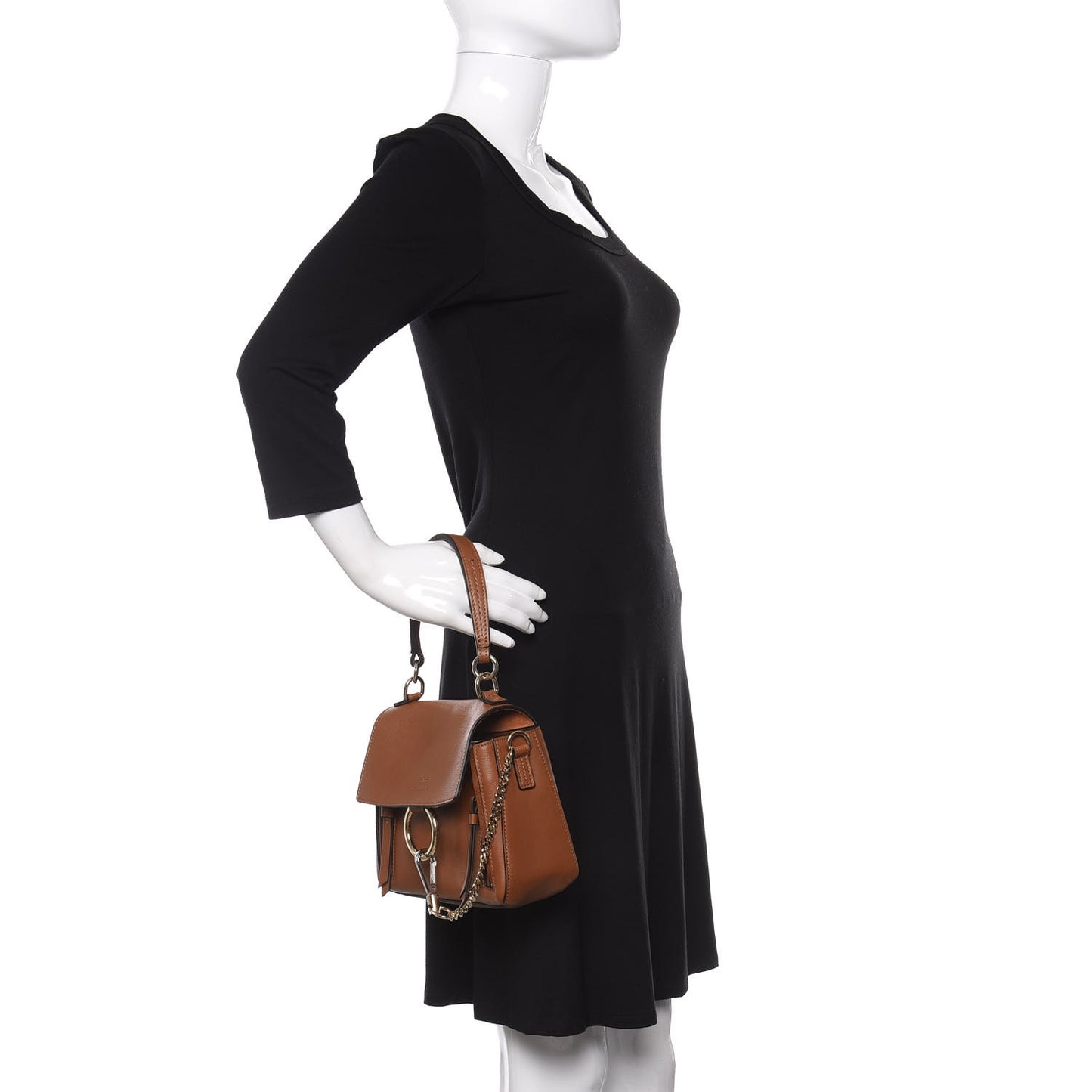 Calfskin Mini Faye Day Shoulder Bag Tan