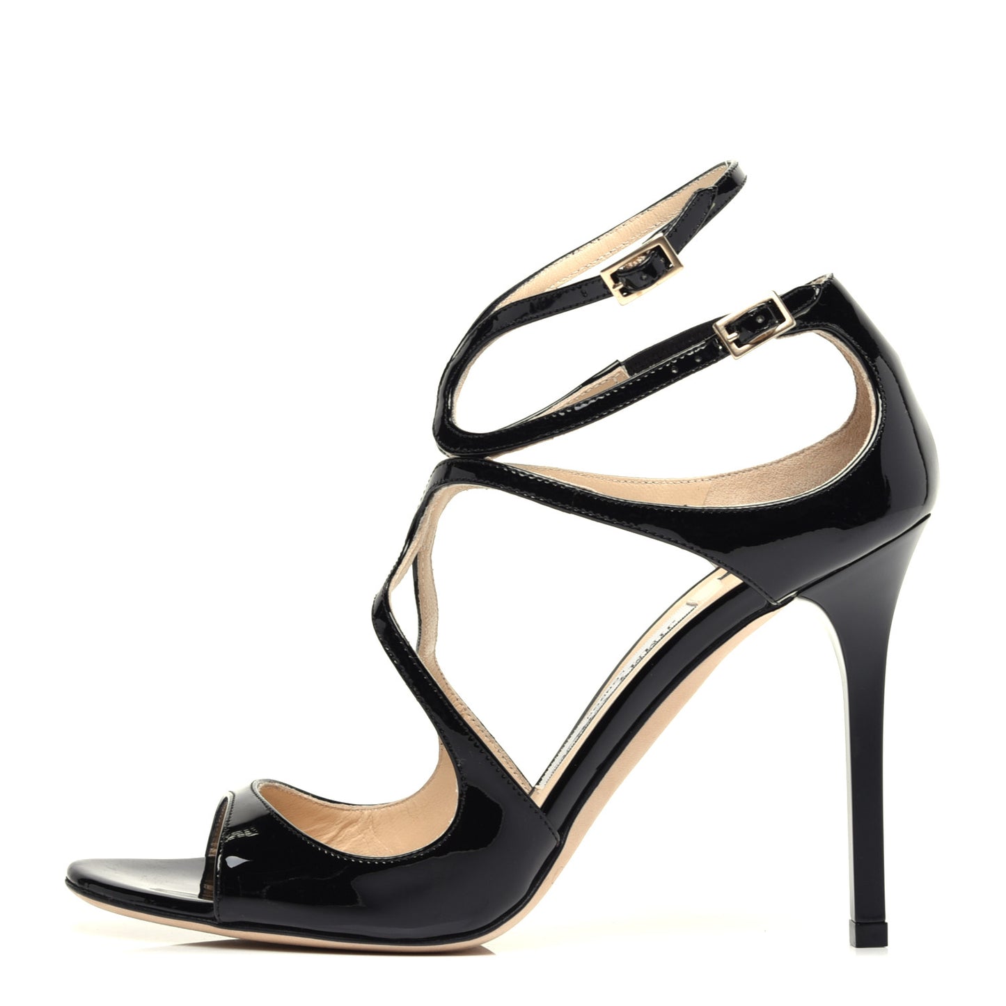 Patent Calfskin Lang Sandals 37 Black