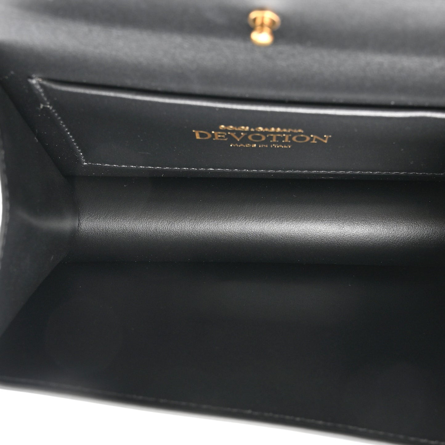 Smooth Calfskin Small Devotion Envelope Top Handle Bag Black