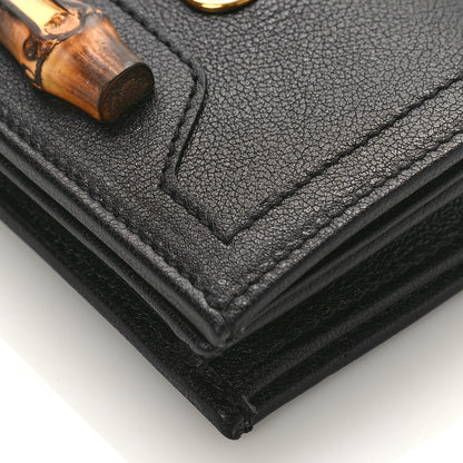 Gucci Wonka Grain Calfskin Diana Card Case Wallet Black 8 of 9