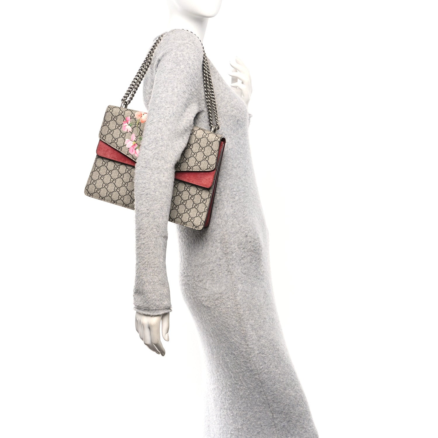 Gucci GG Supreme Monogram Blooms Medium Dionysus Shoulder Bag Beige Multicolor Dry Rose 2 of 11
