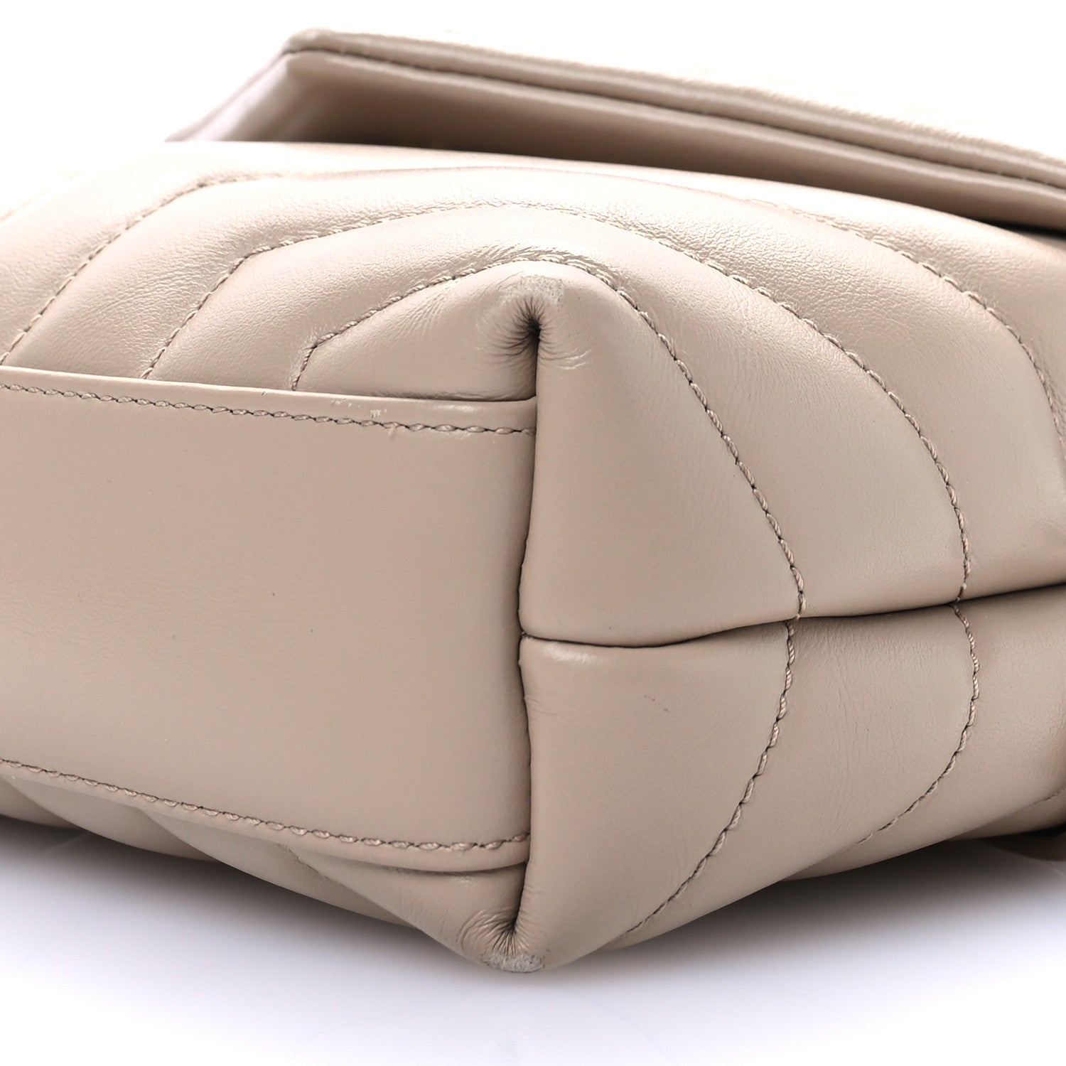 Saint Laurent Calfskin Y Quilted Monogram Toy Loulou Crossbody Bag Taupe 10 of 15