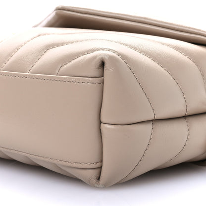 Saint Laurent Calfskin Y Quilted Monogram Toy Loulou Crossbody Bag Taupe 10 of 15