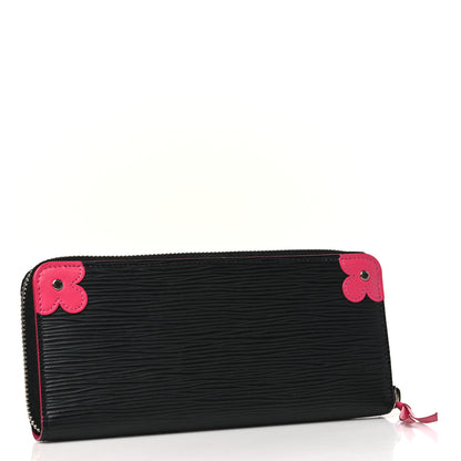 Louis Vuitton Epi Blooming Corners Clemence Wallet Black 3 of 8