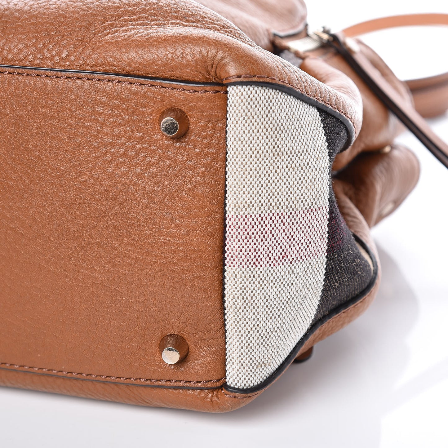 Grainy Calfskin House Check Small Maidstone Brown