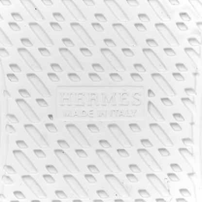 Hermes Metallic Calfskin Womens Climb Sneakers 37 Gris Argente Vieilli 6 of 9