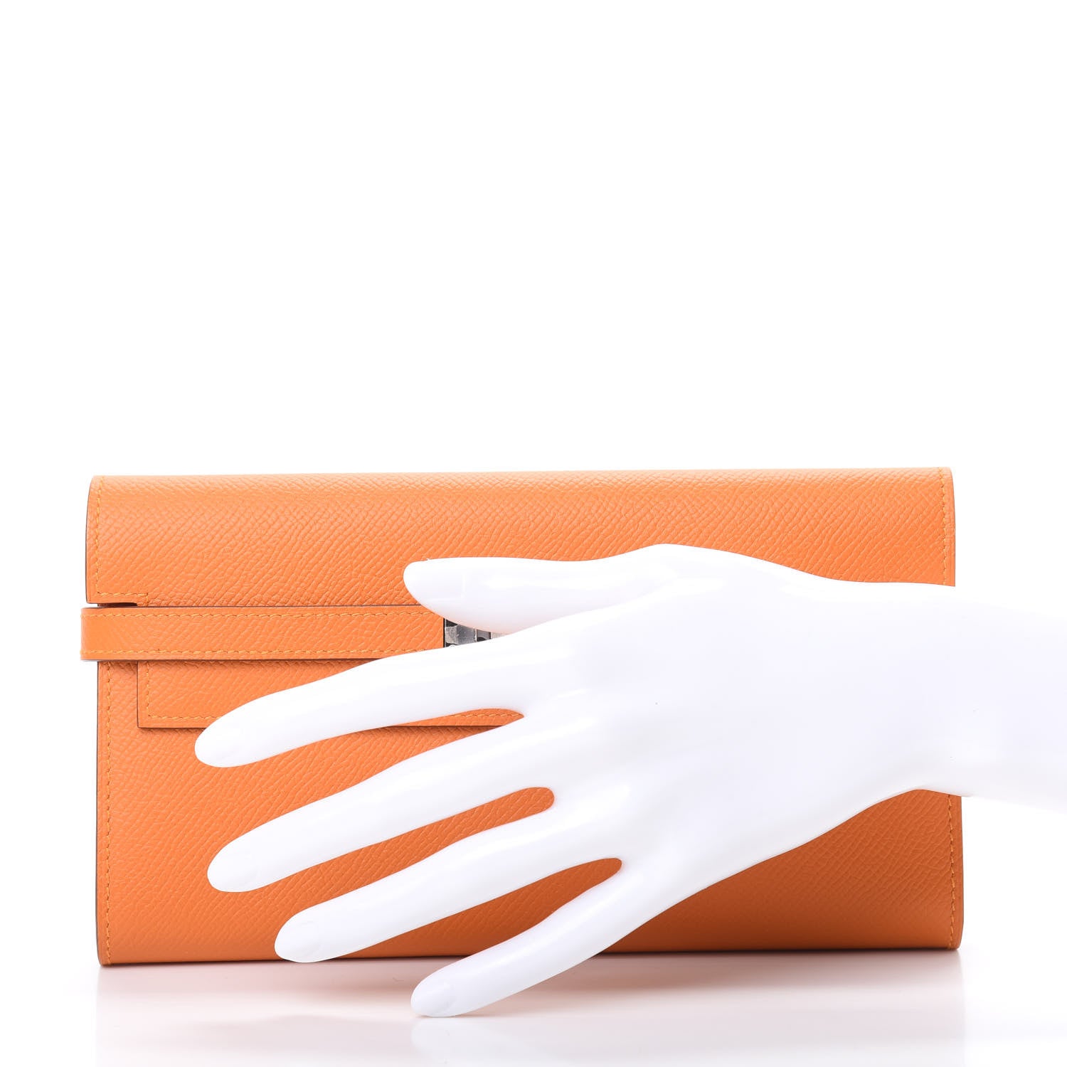 Hermes Epsom Kelly Longue Wallet Abricot Rose Azalee 2 of 8