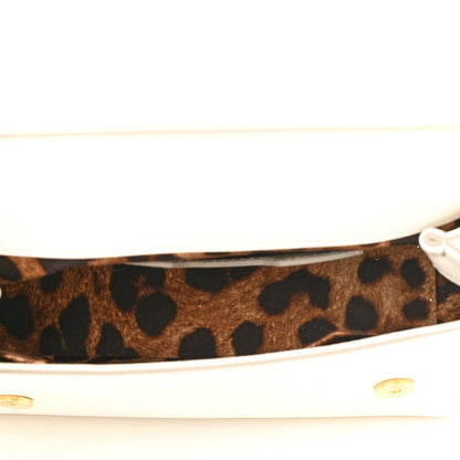 Dolce & Gabbana Lizard Calfskin Embossed Small Miss Sicily Satchel White 5 of 9