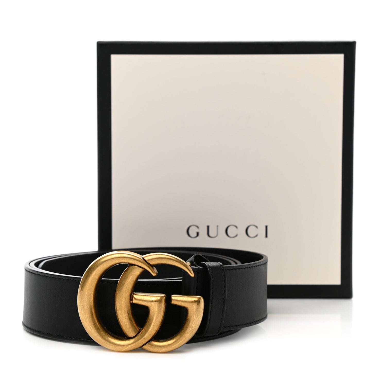 Moon Calfskin Double G 40mm Belt 105 42 Black
