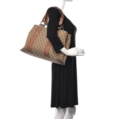Gucci Monogram Medium Bamboo Bar Tote Brown 2 of 10