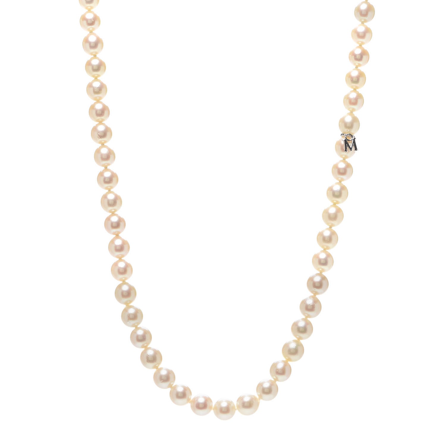 Mikimoto Sterling Silver Akoya Pearl 7-7.5mm Strand Necklace 17" 1 of 5