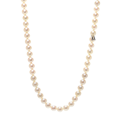 Mikimoto Sterling Silver Akoya Pearl 7-7.5mm Strand Necklace 17" 1 of 5