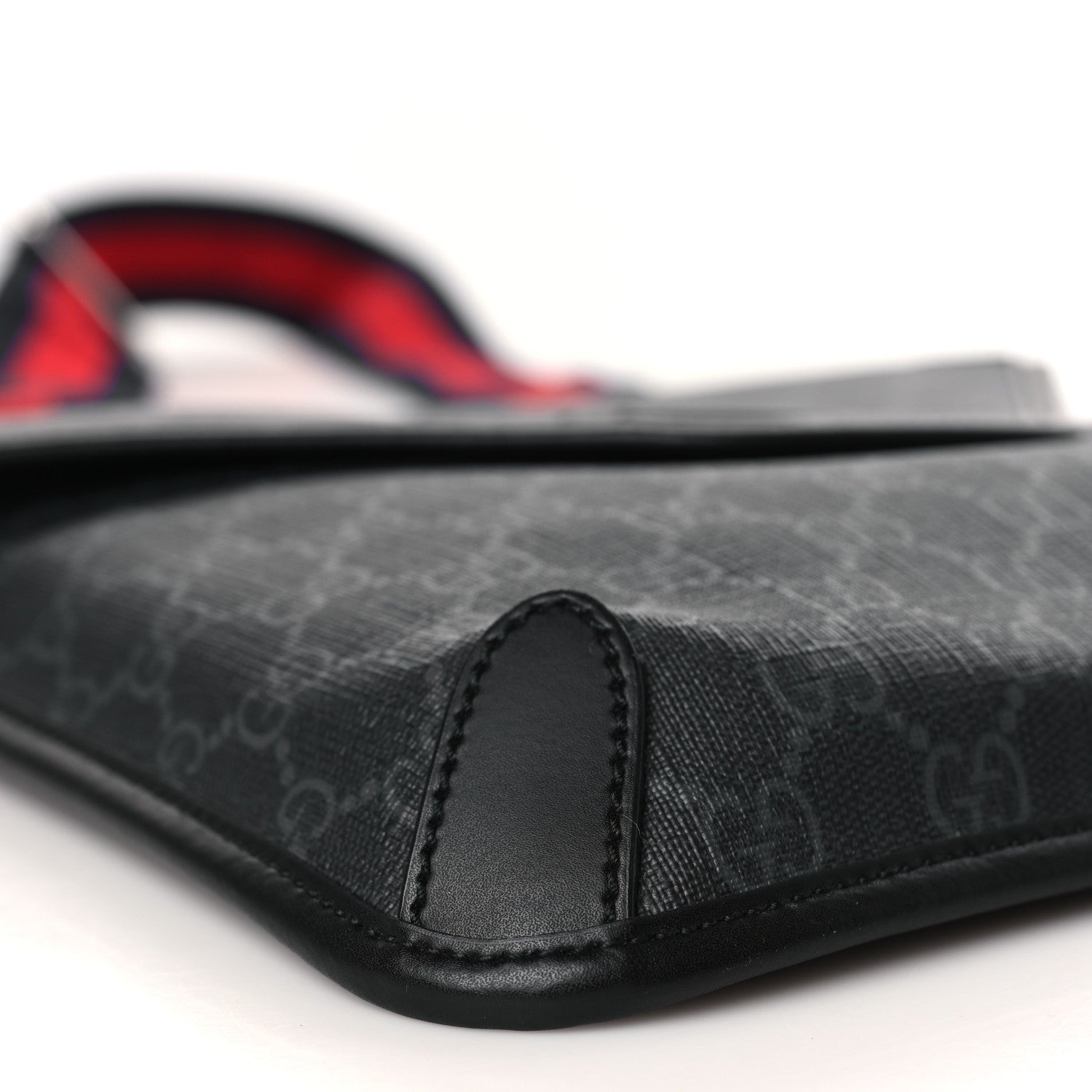 Gucci GG Supreme Monogram Web Medium Messenger Bag Black Grey 8 of 9