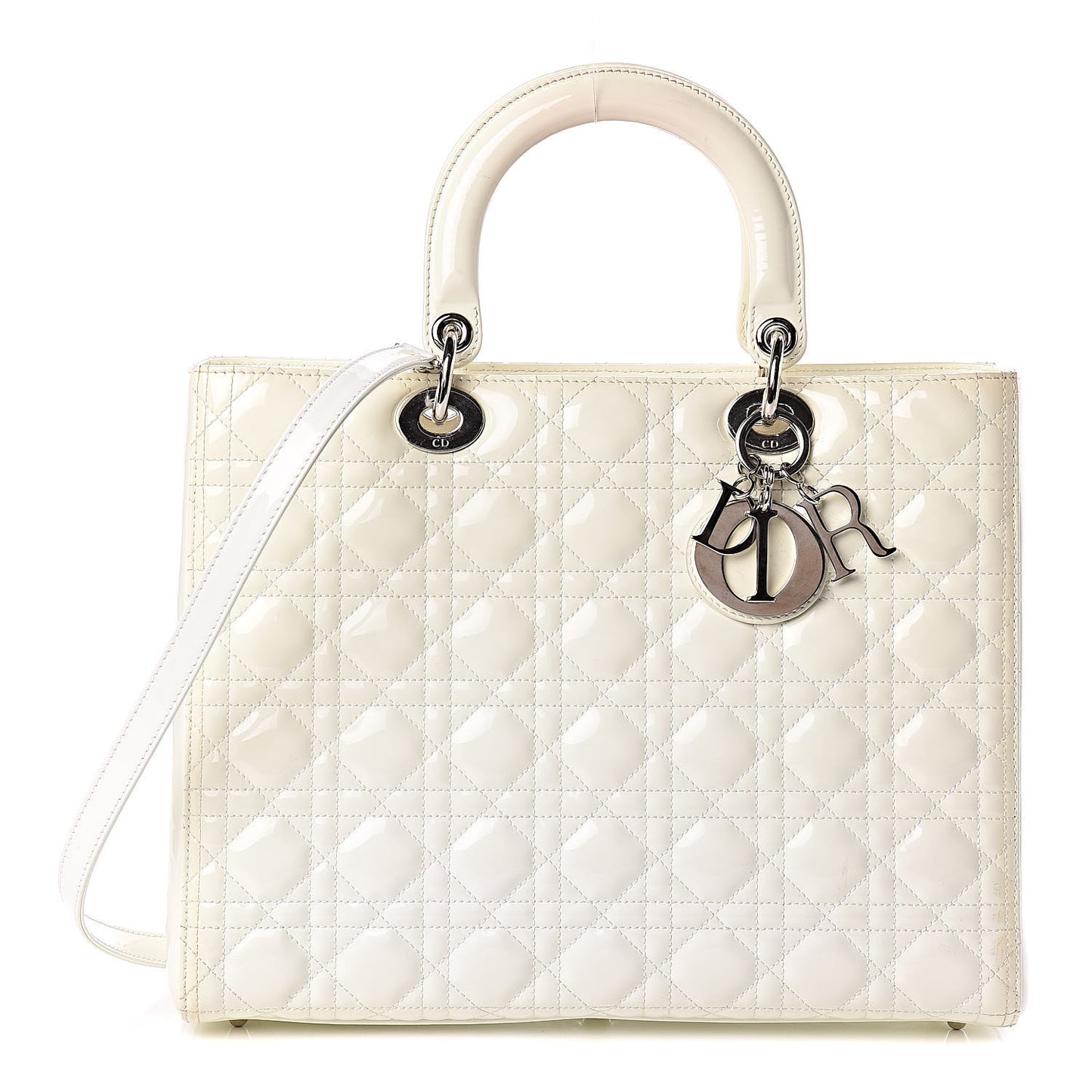 Patent Cannage Large Lady Dior White