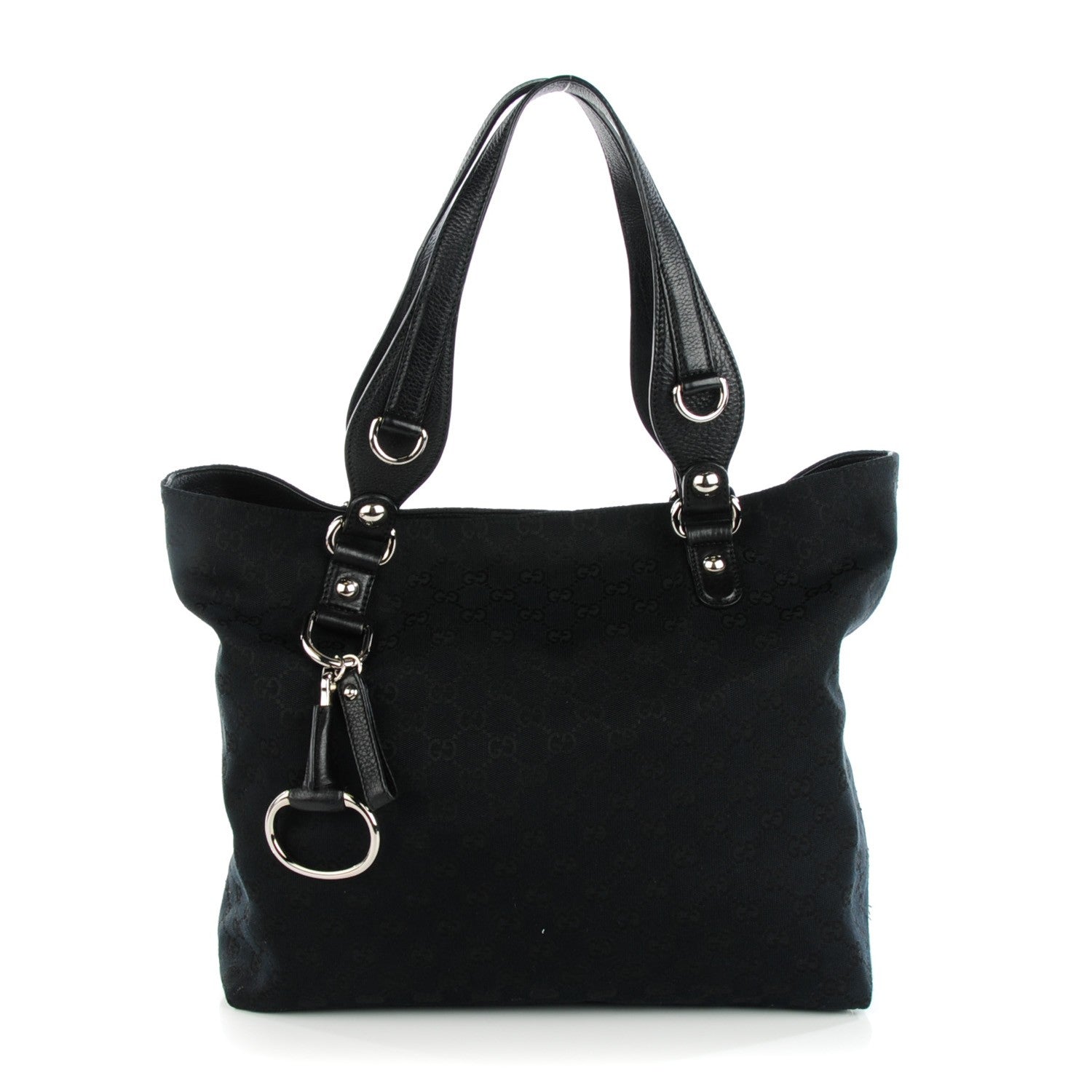 Gucci Monogram Medium Icon Bit Tote Black 1 of 7